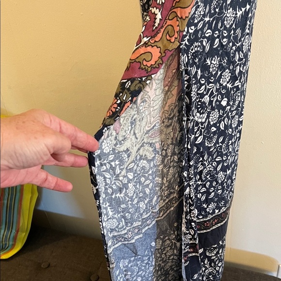 Vintage O'Neill Navy Red Floral Maxi Dress - Picture 5 of 7